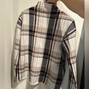 Cozy plaid turtleneck
